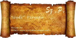 Szoó Piroska névjegykártya