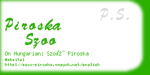 piroska szoo business card